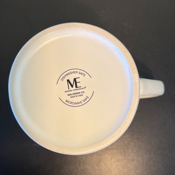 MODERN EXPRESSIONS Letter V Monogram Initial White Matte Finish Stoneware Mug - Picture 9 of 10